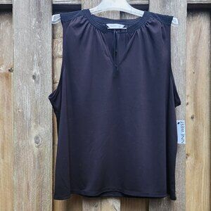 *NWT* XXL Nine West Tie-Front Key Hole Sleeveless blouse
